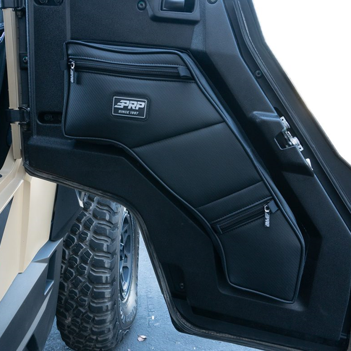 Rear Door Bags with Knee Pad for ’16+ Polaris General (Pair)-Vehicle Storage Bags-PRP Seats-Pivotal Motorsports