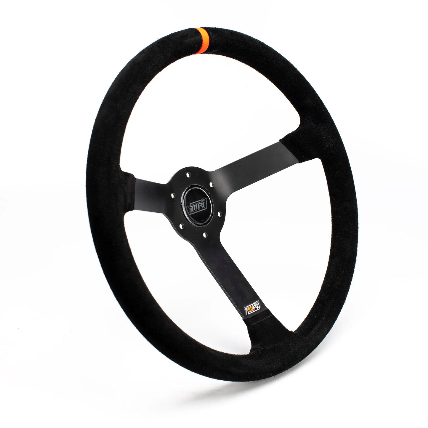 15in Wheel Black Suede 6-Bolt 3in Dished-Steering Wheels and Components-MPI USA-Pivotal Motorsports