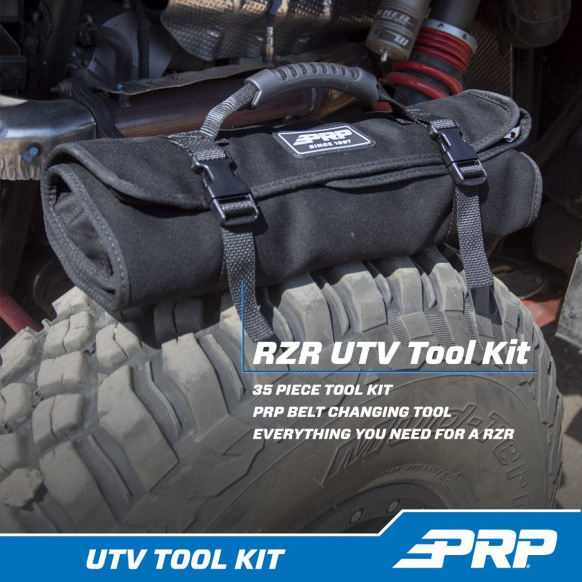 RZR Roll-Up Tool Bag with 36pc Tool Kit-Tool Roll-PRP Seats-Pivotal Motorsports