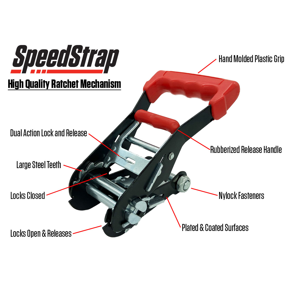 SpeedStrap Heavy Duty Through-the-Wheel Tie Down-Tie-Down Straps-SpeedStrap-Pivotal Motorsports