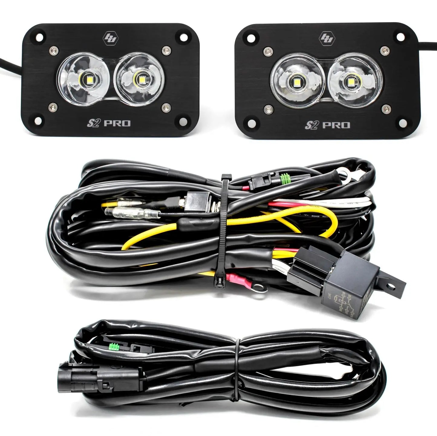 S2 Pro Black Flush Mount LED Light Pod Reverse Kit-LED Pods / Auxiliary-Baja Designs-Work/Scene-Clear-Pivotal Motorsports
