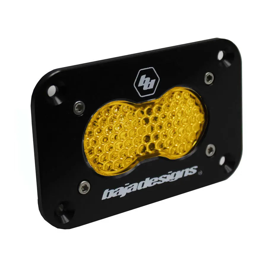 S2 Sport Black Flush Mount LED Auxiliary Light Pod-LED Pods / Auxiliary-Baja Designs-Work/Scene-Amber-Pivotal Motorsports