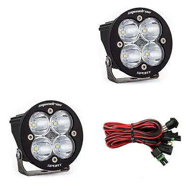 Squadron-R Sport Black LED Auxiliary Light Pod Pair-LED Pods / Auxiliary-Baja Designs-Work/Scene-Clear-Pivotal Motorsports