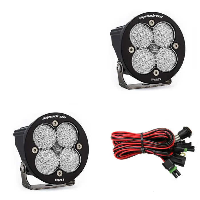 Squadron-R Pro Black LED Auxiliary Light Pod Pair-LED Pods / Auxiliary-Baja Designs-Work/Scene-Clear-Pivotal Motorsports