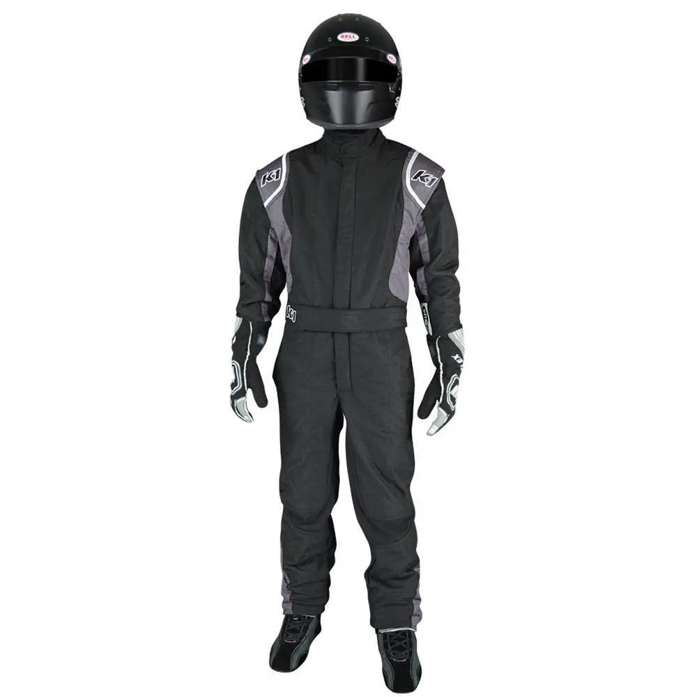 Suit Precision II 6X- Small Black/Grey-Safety Equipment,Safety Clothing,Driving Suits-K1 RACEGEAR-Pivotal Motorsports
