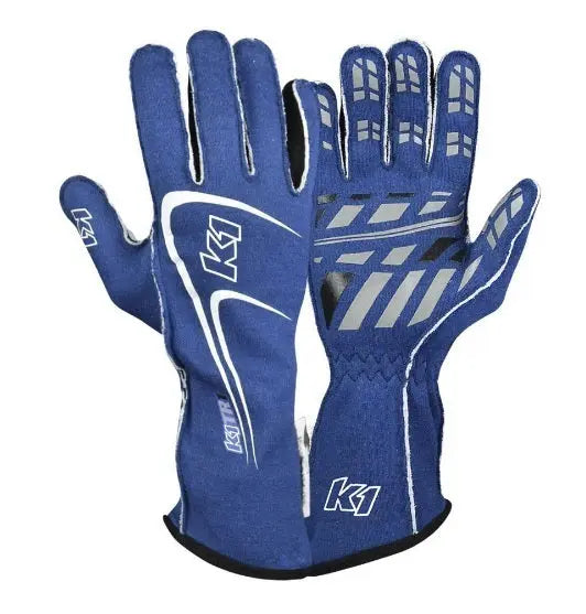 Glove Track1 Blue X-Larg SFI 5-Safety Equipment,Safety Clothing,Driving Gloves-K1 RACEGEAR-Pivotal Motorsports