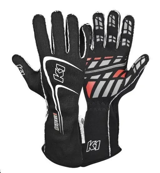 Glove Track1 Black X-Large SFI 5-Safety Equipment,Safety Clothing,Driving Gloves-K1 RACEGEAR-Pivotal Motorsports