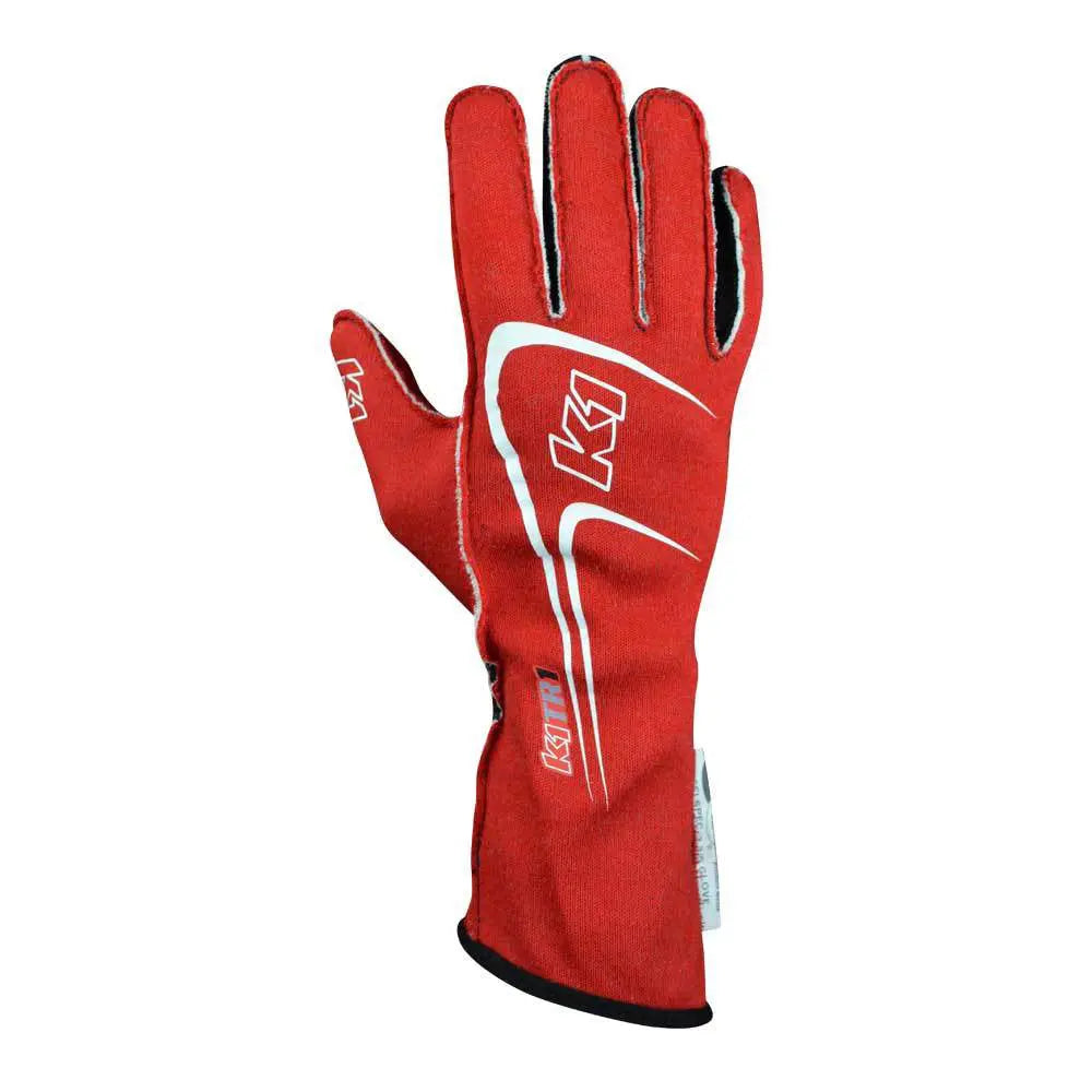 Glove Track 1 Red 4X- Small Youth-Safety Equipment,Safety Clothing,Driving Gloves-K1 RACEGEAR-Pivotal Motorsports