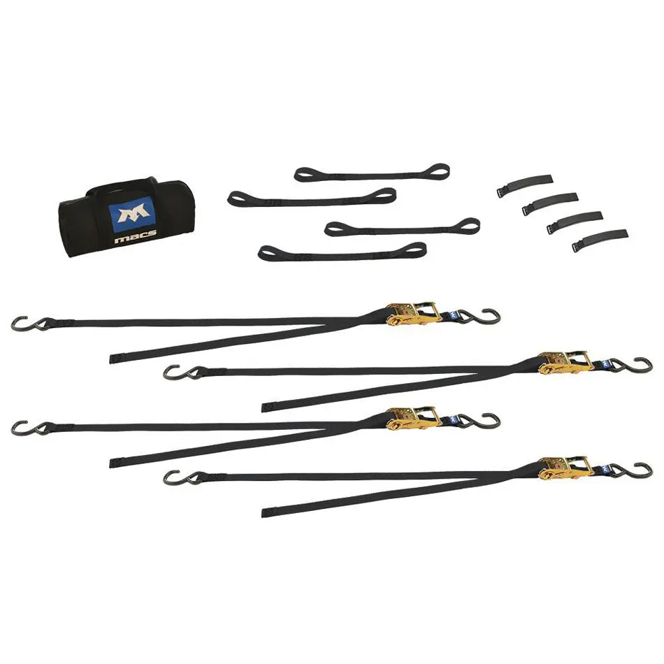 4 Tie Downs - Motorcycle Pack-Towing Equipment,Tie-Down Straps and Components,Tie-Down Straps-MACS CUSTOM TIE-DOWNS-Pivotal Motorsports