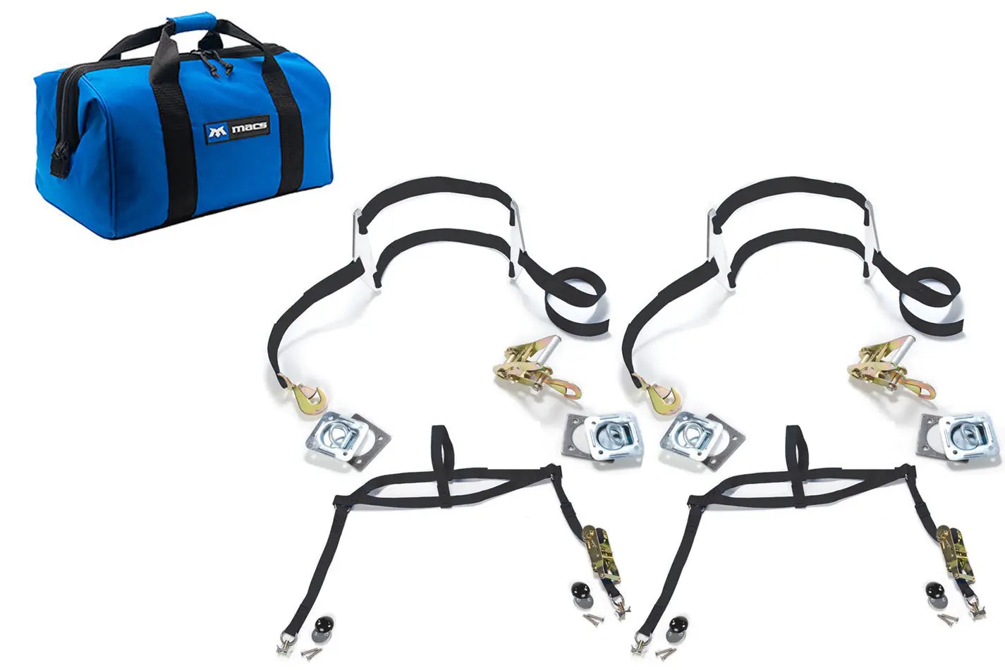 Drag Pack Complete Kit for Tie Down Dragster-Towing Equipment,Tie-Down Straps and Components,Tie-Down Straps-MACS CUSTOM TIE-DOWNS-Pivotal Motorsports