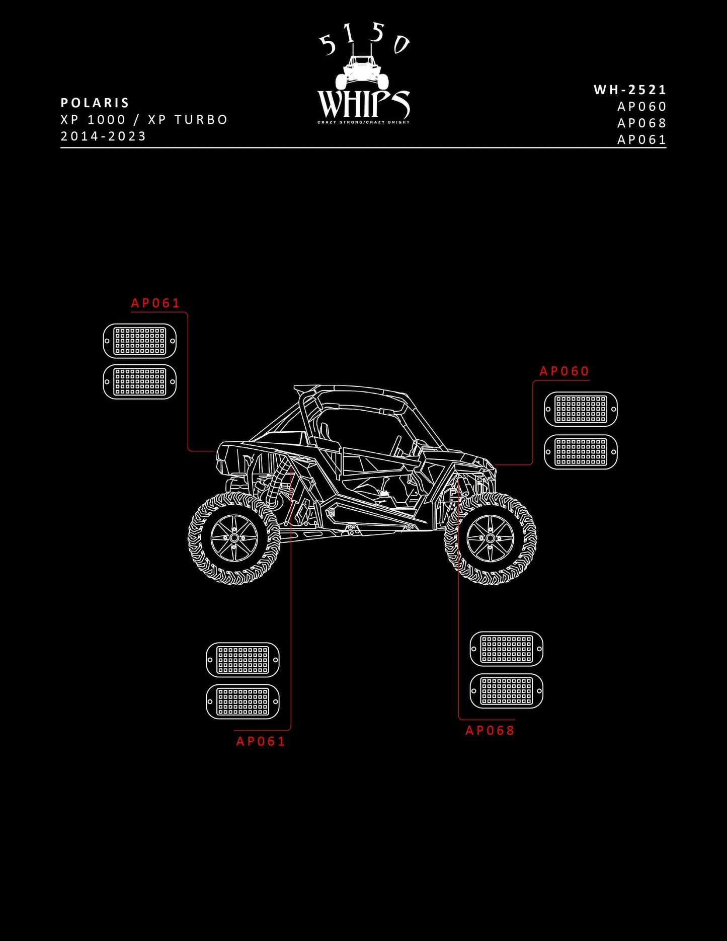 Rock Light 2.0 Bracket Kit (RZR)-5150 Whips Inc.-Pivotal Motorsports