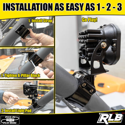 Light POD A-Pillar Clamp RLB Motorsports