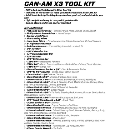 Can-Am Roll-Up Tool Bag with 35pc Tool Kit