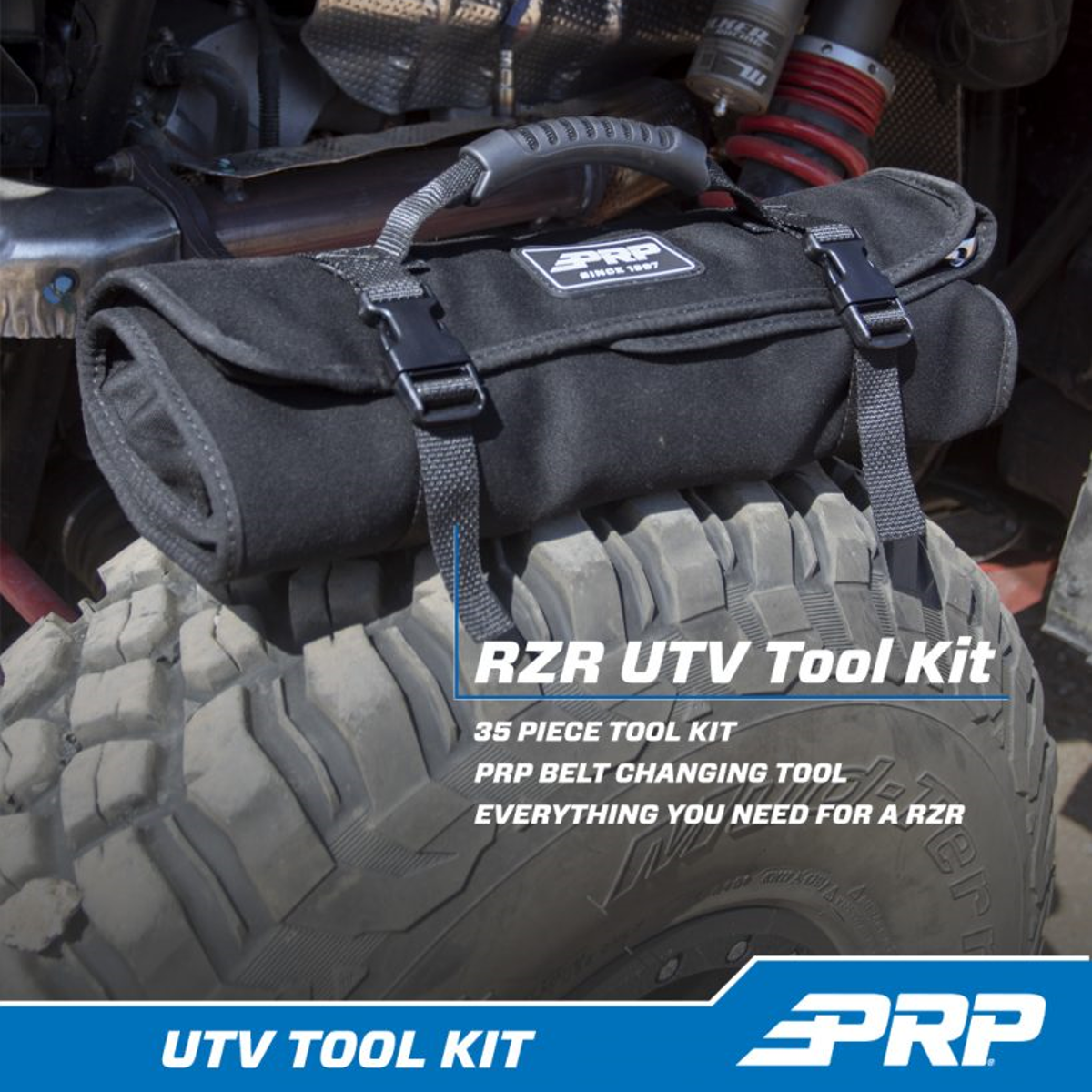 Polaris RZR Roll-Up Tool Kit and Spare Drive Belt Bag - BUNDLE