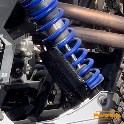 Polaris Pro R Rear Shock Guard - Carbon Fiber-Shock Guards-Pivotal Motorsports-Pivotal Motorsports