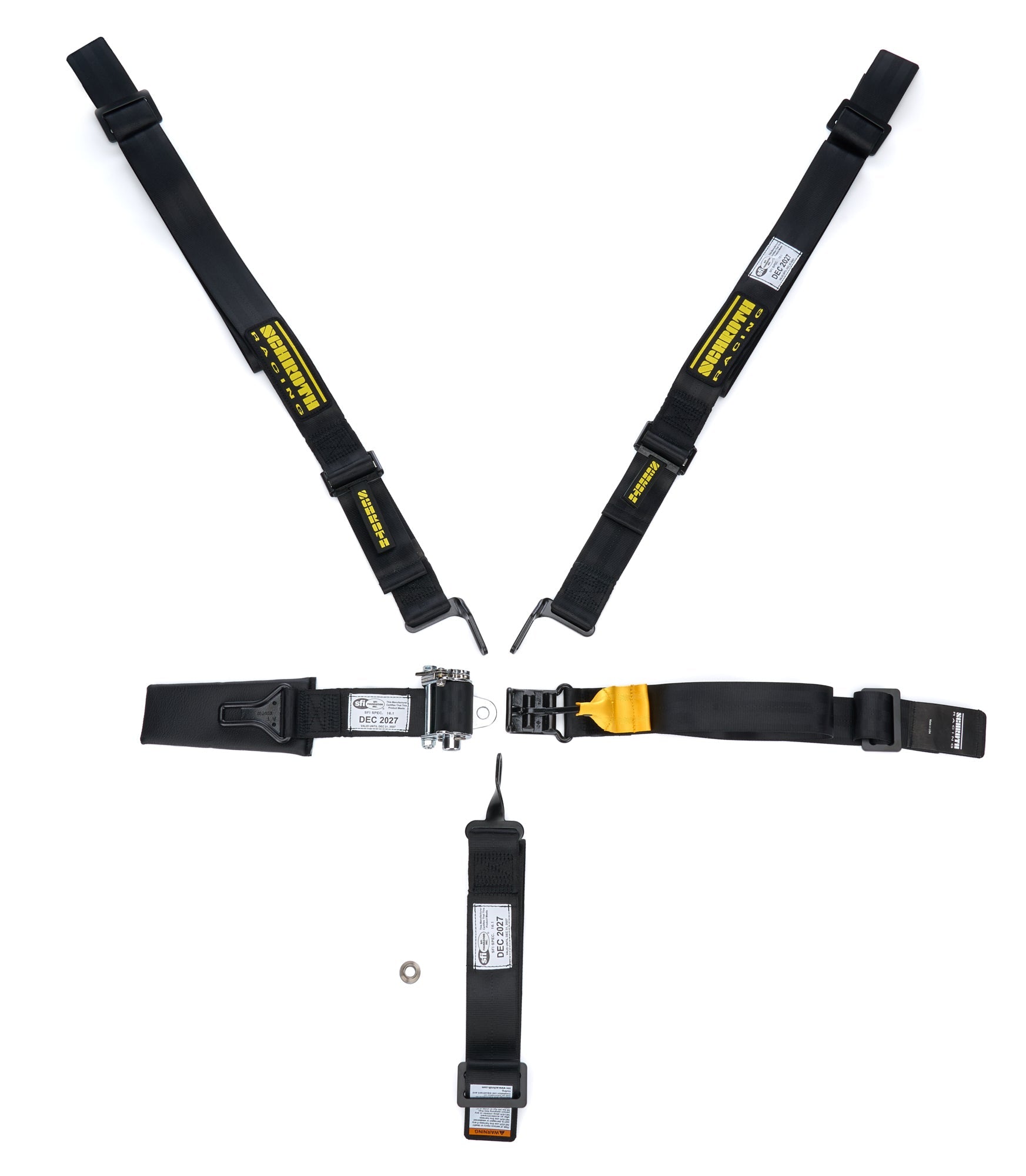 Harness 5pt LL Ratchet 2in No Lap Adj Black SCHROTH RACING