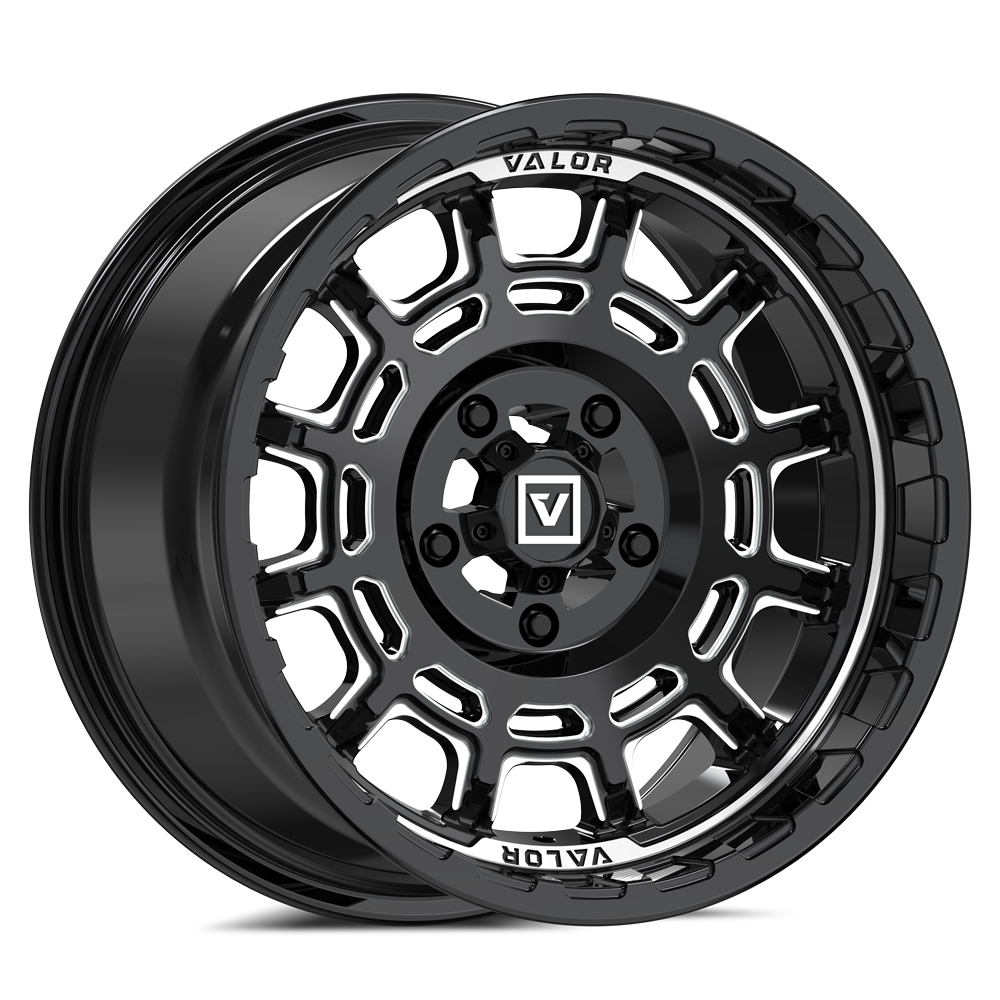 V17 UTV Wheel Gloss Black Milled - Valor Offroad