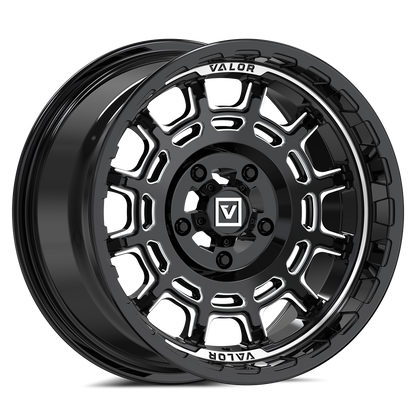 V17 UTV Wheel Gloss Black Milled - Valor Offroad