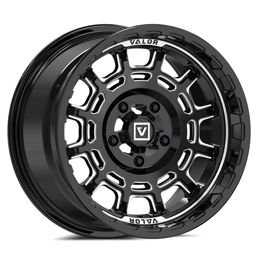 V17 UTV Wheel Gloss Black Milled - Valor Offroad