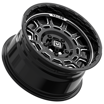 V17 UTV Wheel Gloss Black Milled - Valor Offroad