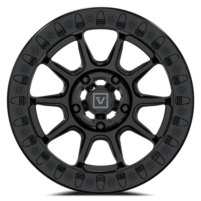 V18 Beadlock UTV Wheel Gloss Black - Valor Offroad